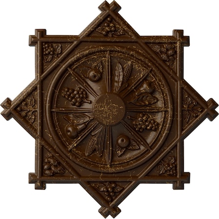 Ekena Millwork Antilles Ceiling Medallion (Fits Canopies up to 6"), 38 1/4"OD x 1 1/2"P, Root Beer Crackle CM38ANRBC